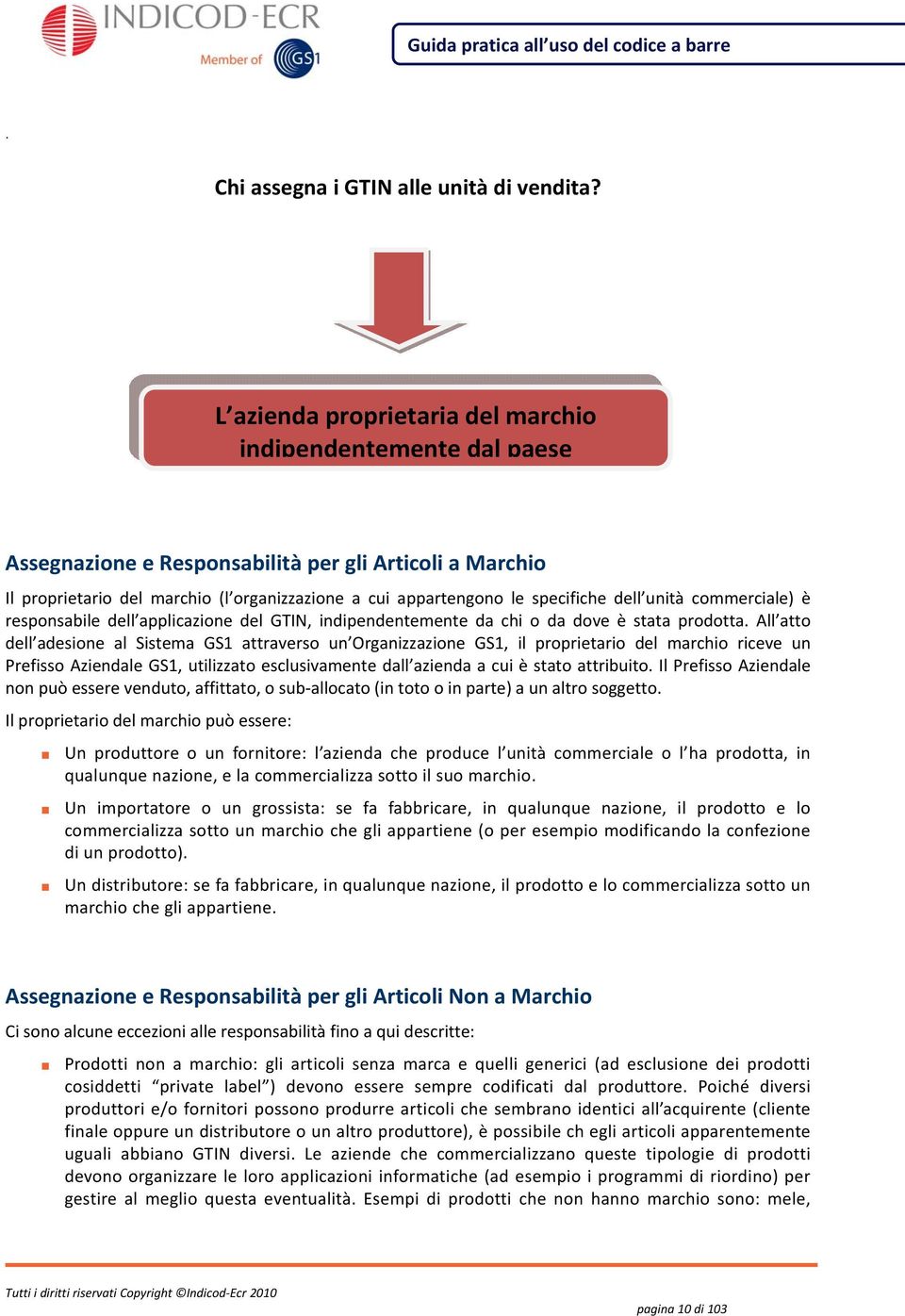 dell unità commerciale) è responsabile dell applicazione del GTIN, indipendentemente da chi o da dove è stata prodotta All atto dell adesione al Sistema GS1 attraverso un Organizzazione GS1, il