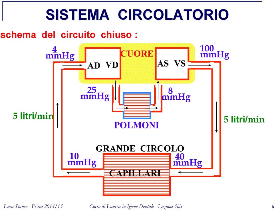 25 mmhg 8 mmhg 5 litri/min 10 mmhg POLMONI