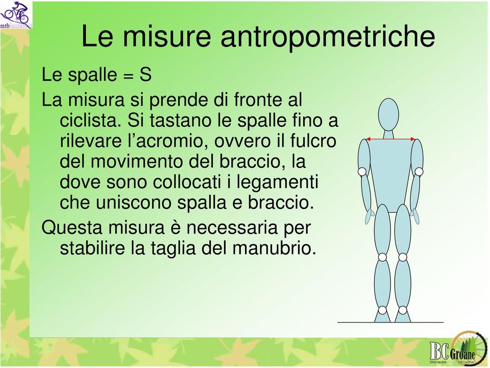 Si tastano le spalle fino a rilevare l acromio, ovvero il fulcro del