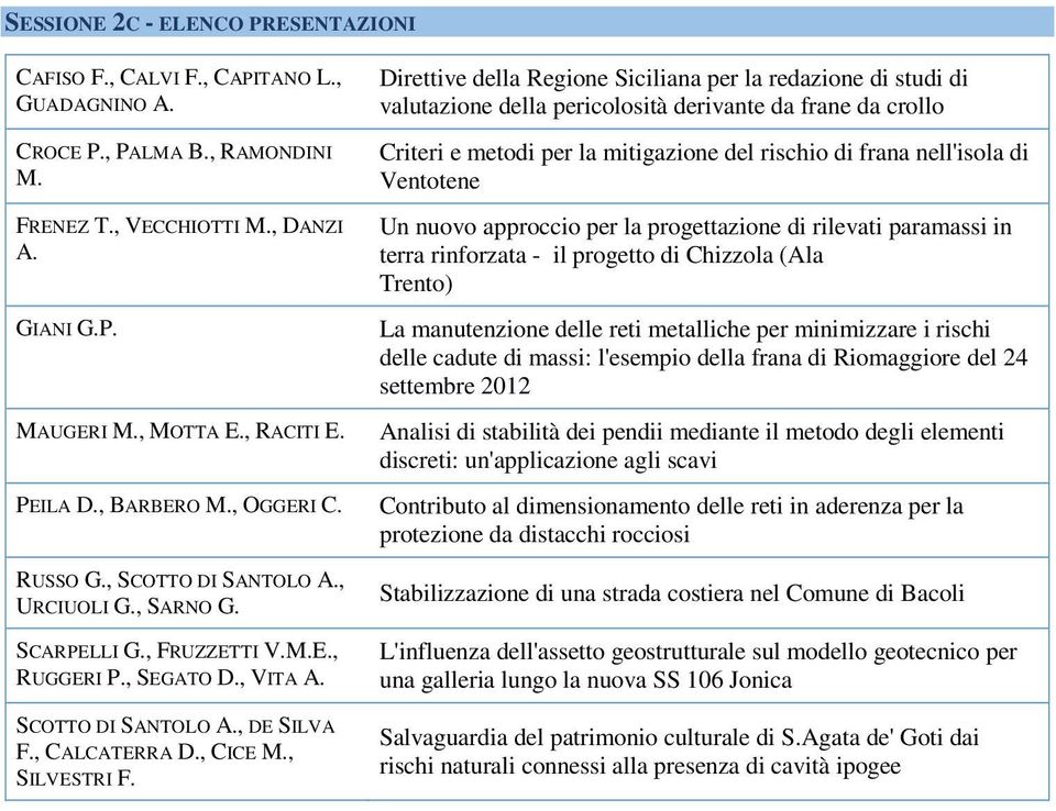 , CICE M., SILVESTRI F.