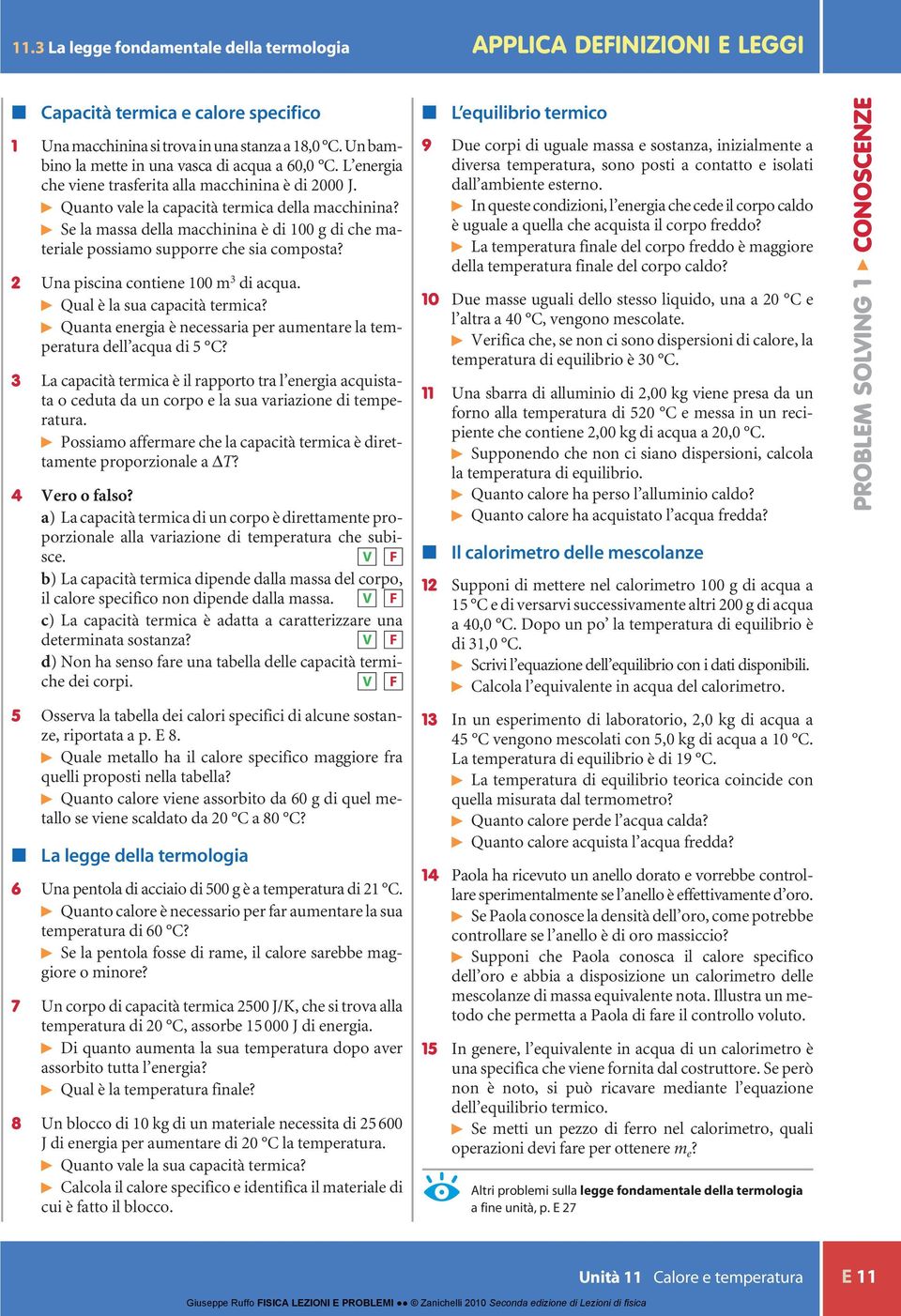 Se la massa della macchinina è di 100 g di che materiale possiamo supporre che sia composta? 2 Una piscina contiene 100 m 3 di acqua. Qual è la sua capacità termica?