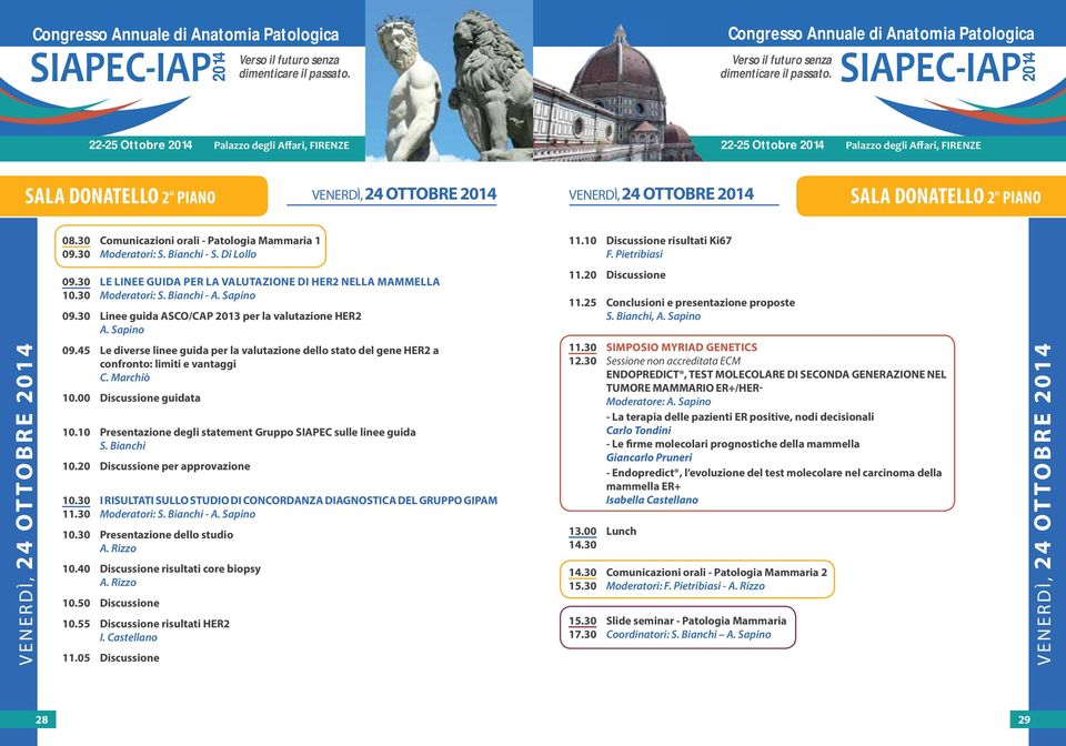 0 Linee guida ASCO/CAP 0 per la valutazione HER A. Sapino 09.45 Le diverse linee guida per la valutazione dello stato del gene HER a confronto: limiti e vantaggi C. Marchiò 0.00 Discussione guidata 0.