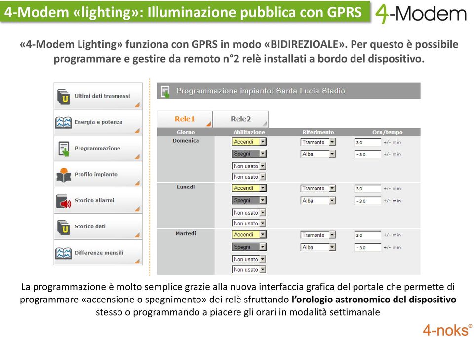 La programmazione è molto semplice grazie alla nuova interfaccia grafica del portale che permette di programmare