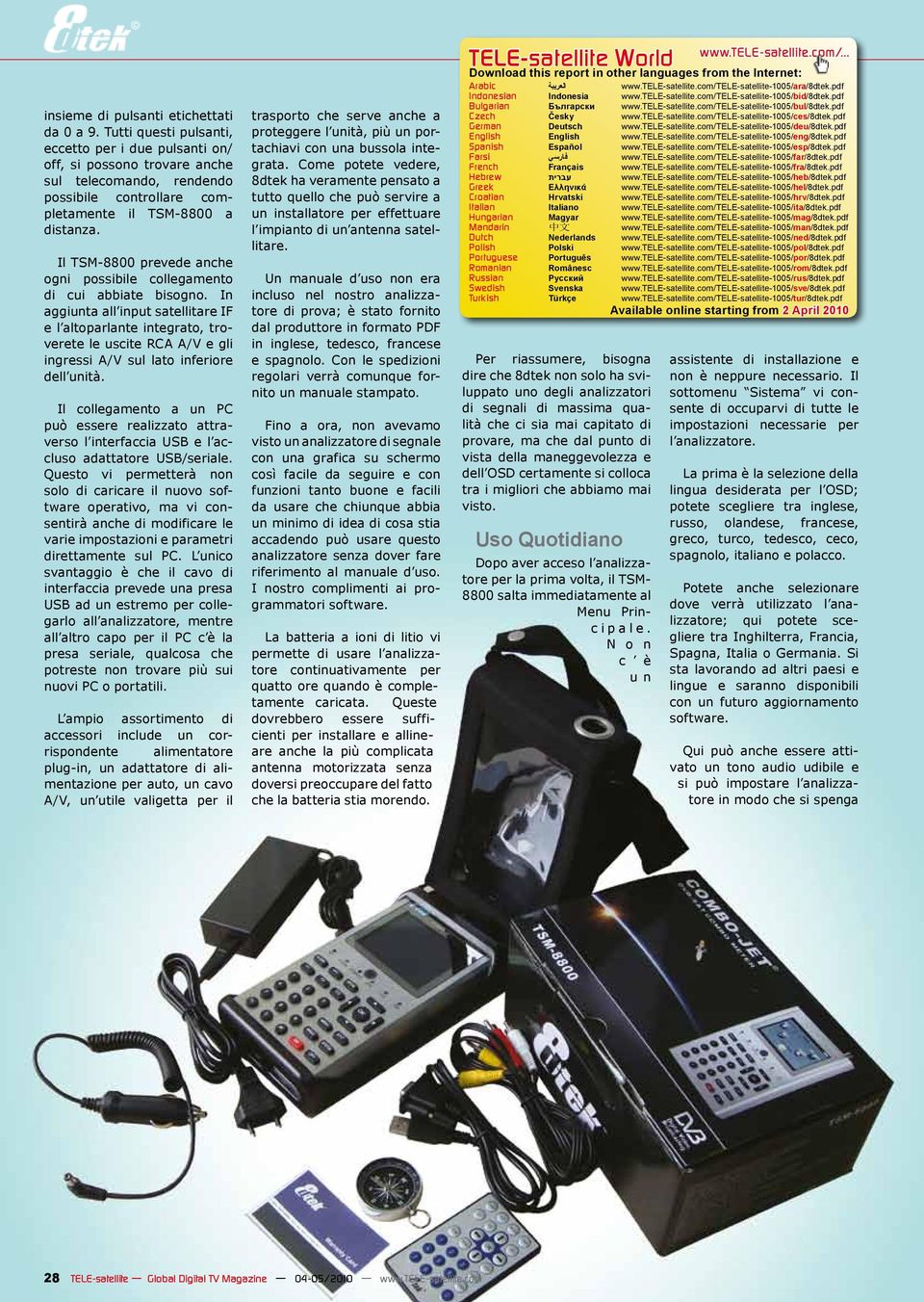 Il TSM-8800 prevede anche ogni possibile collegamento di cui abbiate bisogno.