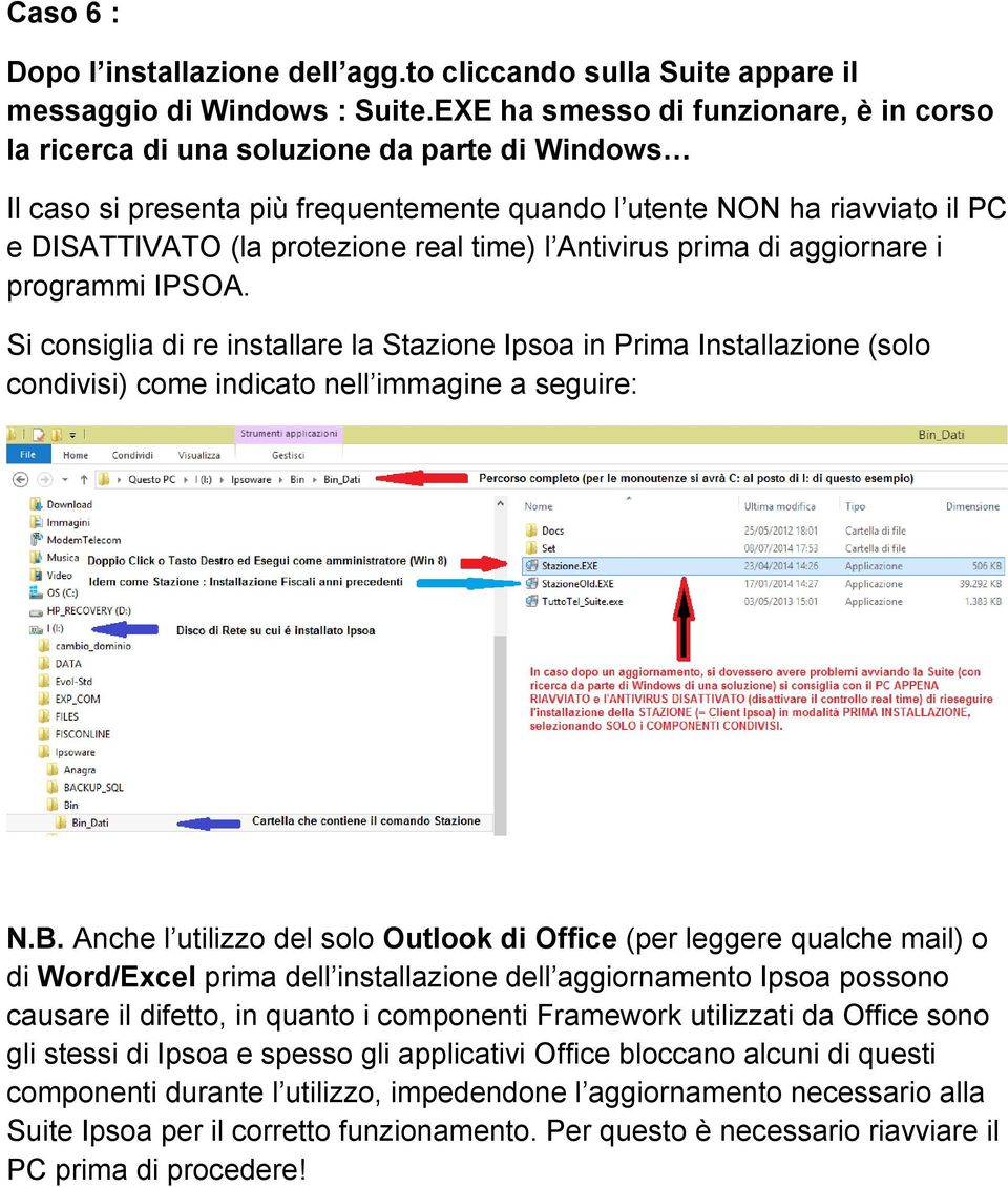 time) l Antivirus prima di aggiornare i programmi IPSOA. Si consiglia di re installare la Stazione Ipsoa in Prima Installazione (solo condivisi) come indicato nell immagine a seguire: N.B.