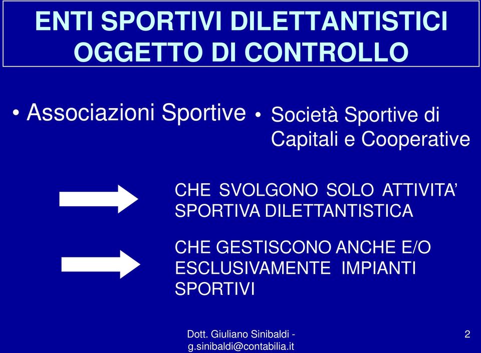 Cooperative CHE SVOLGONO SOLO ATTIVITA SPORTIVA