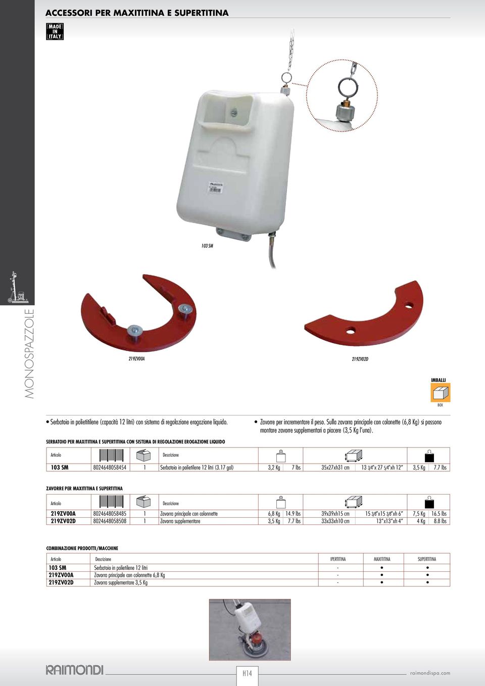 SERBATOIO PER MAXITITINA E SUPERTITINA CON SISTEMA DI REGOLAZIONE EROGAZIONE LIQUIDO 103 SM 8024648058454 1 Serbatoio in polietilene 12 litri (3.