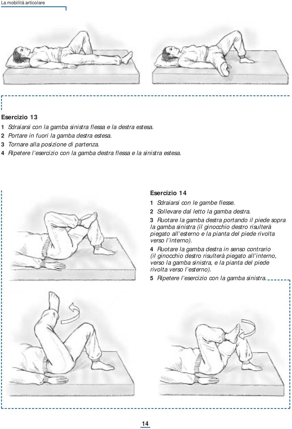 3 Ruotare la gamba destra portando il piede sopra la gamba sinistra (il ginocchio destro risulterà piegato all esterno e la pianta del piede rivolta verso l interno).