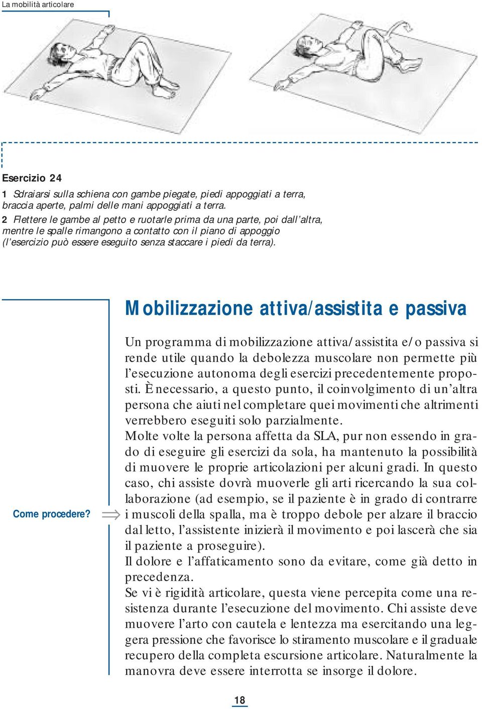 terra). Mobilizzazione attiva/assistita e passiva Come procedere?