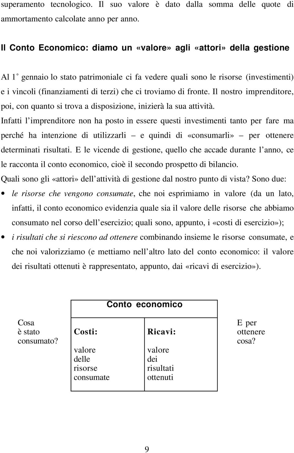 troviamo di fronte. Il nostro imprenditore, poi, con quanto si trova a disposizione, inizierà la sua attività.