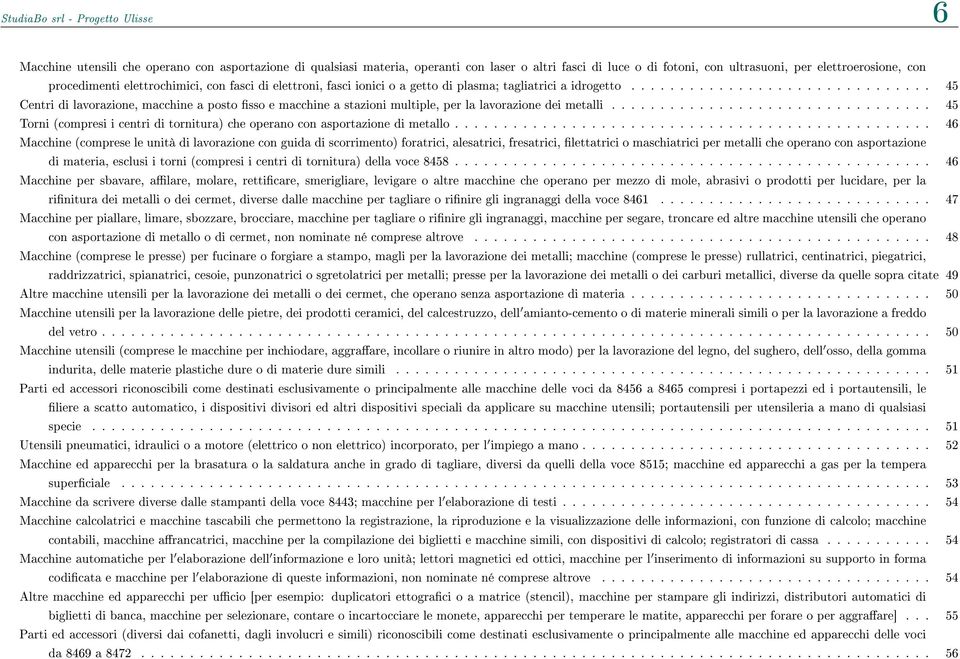 .............................. 45 Centri di lavorazione, macchine a posto sso e macchine a stazioni multiple, per la lavorazione dei metalli.