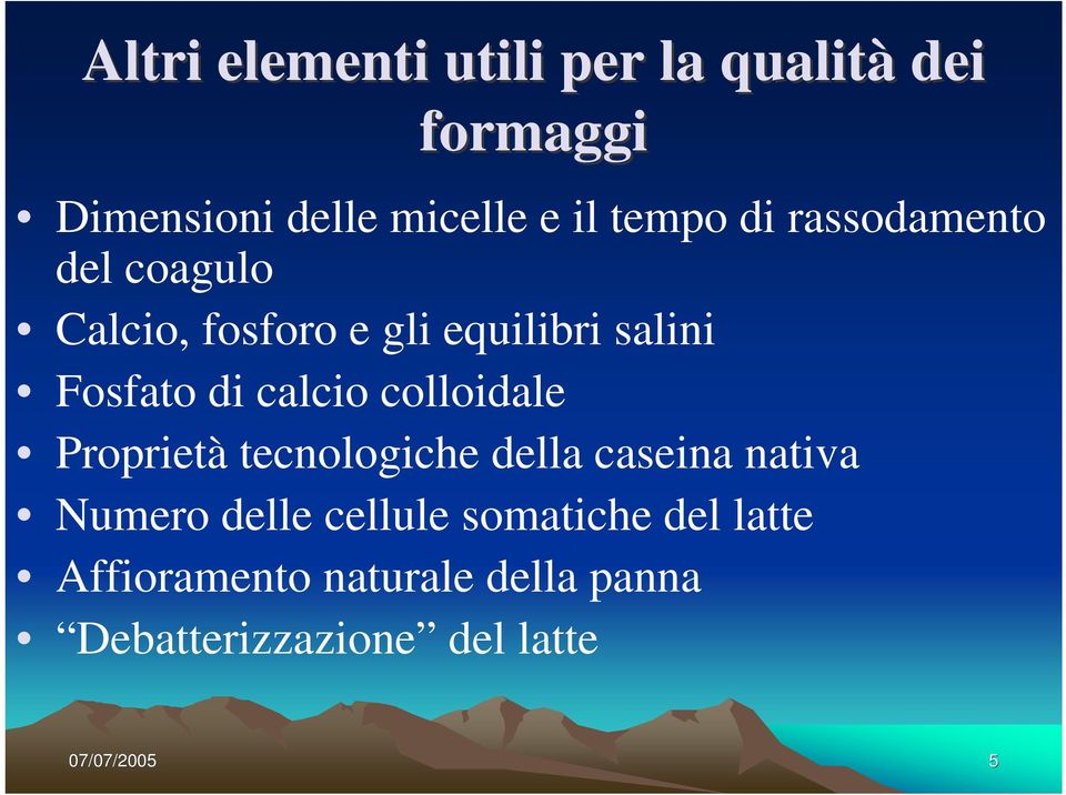 colloidale Proprietà tecnologiche della caseina nativa Numero delle cellule