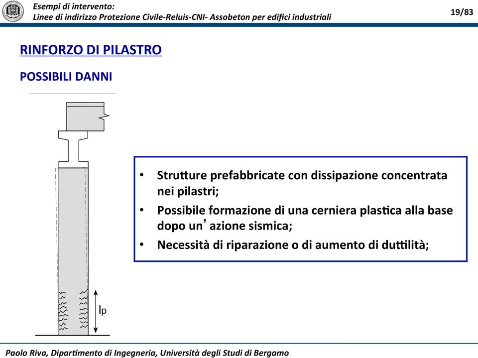 plas1ca alla base dopo un azione sismica; Necessità di riparazione o di