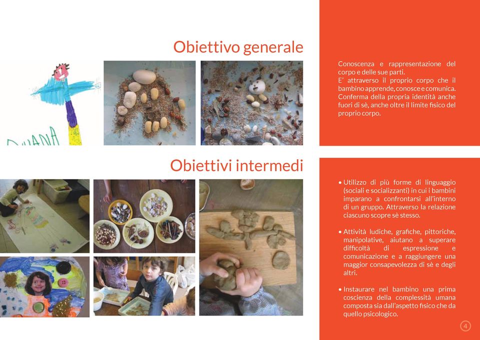 Obiettivi intermedi Utilizzo di più forme di linguaggio (sociali e socializzanti) in cui i bambini imparano a confrontarsi all interno di un gruppo.