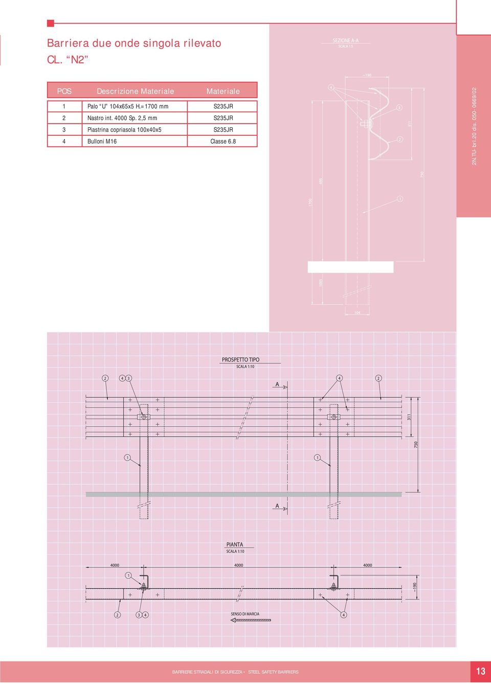 =1700 mm S235JR 2 Nastro int. 4000 Sp.