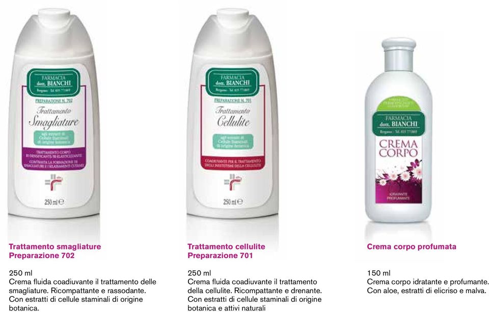 Trattamento cellulite Preparazione 701 250 ml Crema fluida coadiuvante il trattamento della cellulite.