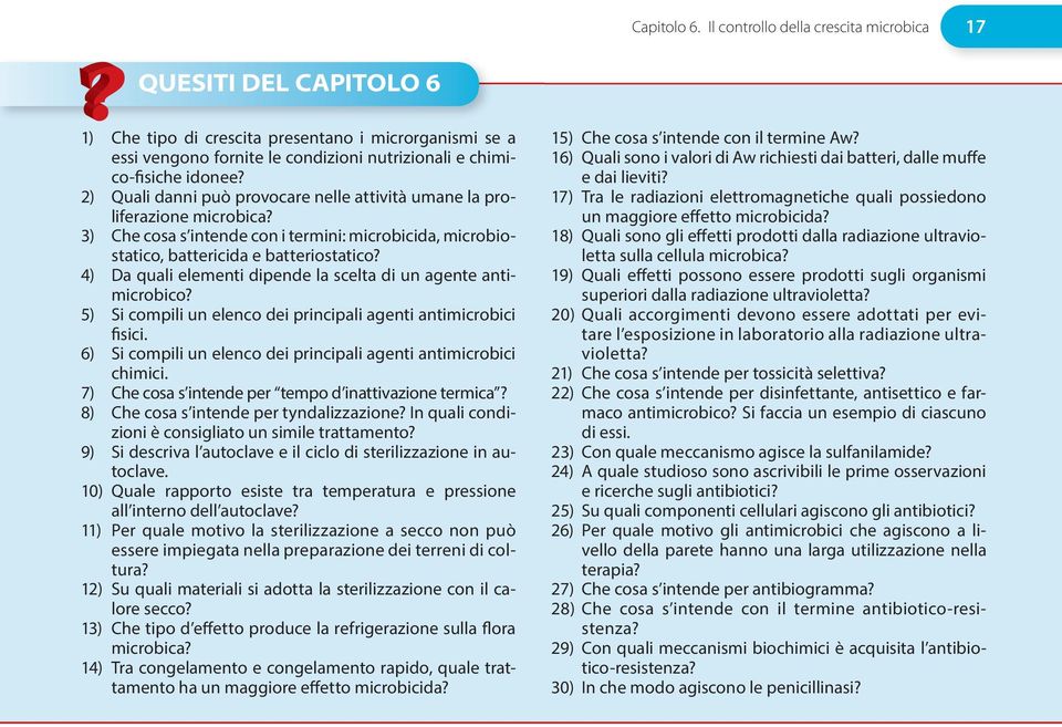 2) Quali danni può provocare nelle attività umane la proliferazione microbica? 3) Che cosa s intende con i termini: microbicida, microbiostatico, battericida e batteriostatico?