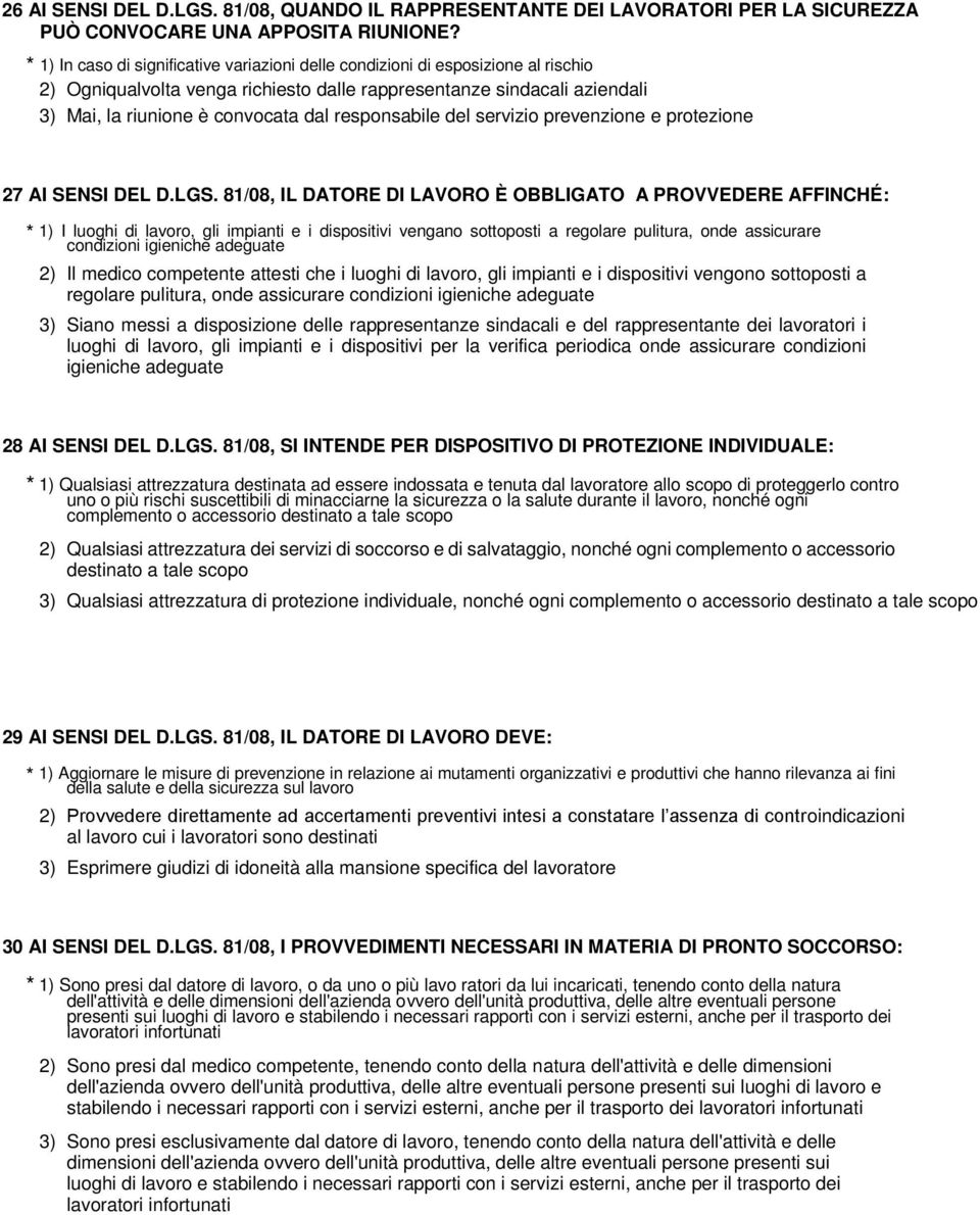 responsabile del servizio prevenzione e protezione 27 AI SENSI DEL D.LGS.