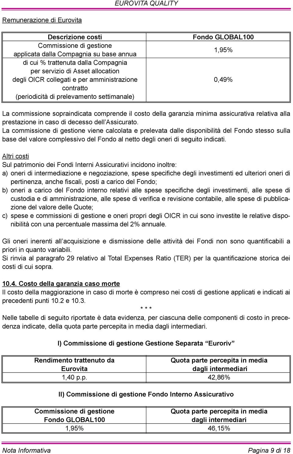 prestazione in caso di decesso dell Assicurato.