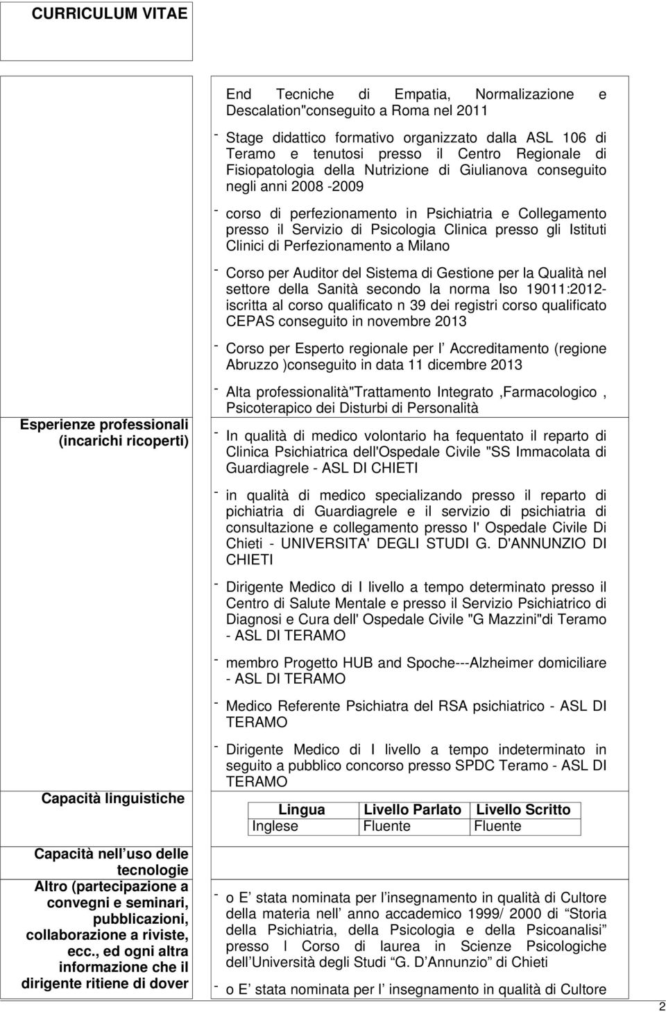 Clinici di Perfezionamento a Milano - Corso per Auditor del Sistema di Gestione per la Qualità nel settore della Sanità secondo la norma Iso 19011:2012- iscritta al corso qualificato n 39 dei