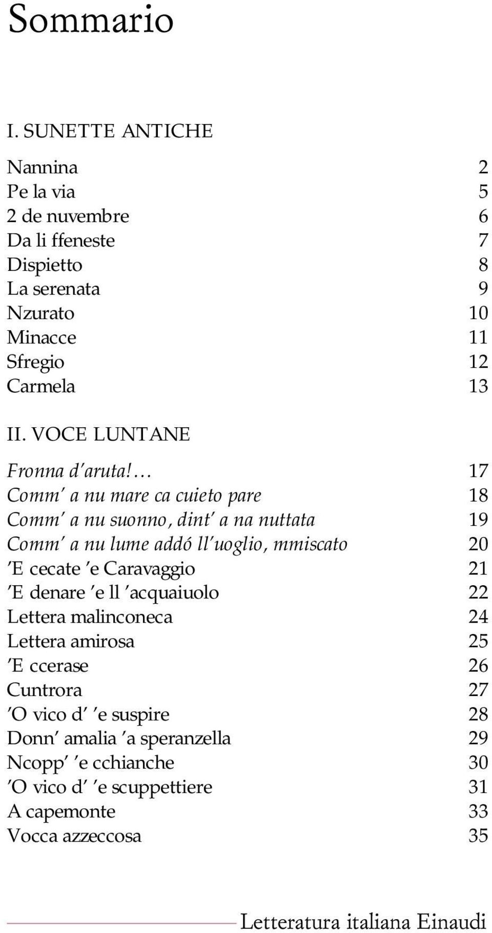 13 II. VOCE LUNTANE Fronna d aruta!