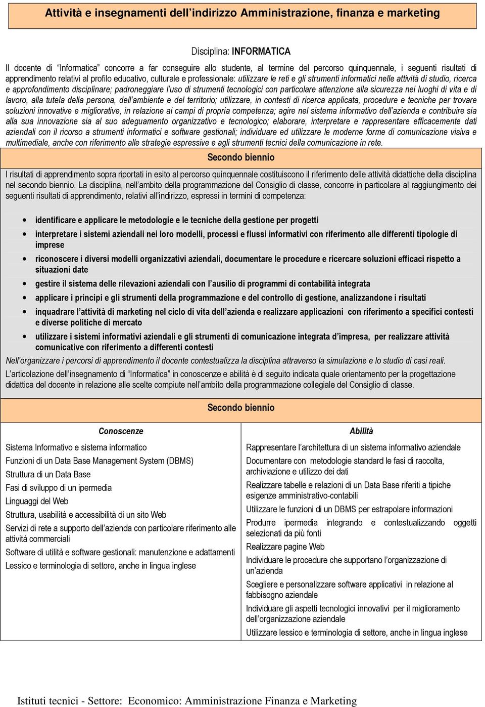 approfondimento disciplinare; padroneggiare l uso di strumenti tecnologici con particolare attenzione alla sicurezza nei luoghi di vita e di lavoro, alla tutela della persona, dell ambiente e del