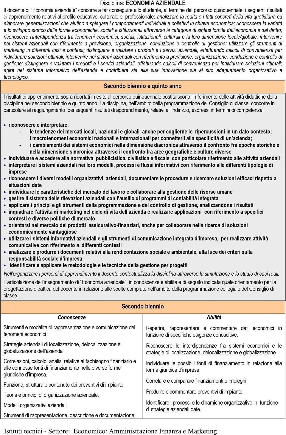 collettivi in chiave economica; riconoscere la varietà e lo sviluppo storico delle forme economiche, sociali e istituzionali attraverso le categorie di sintesi fornite dall economia e dal diritto;