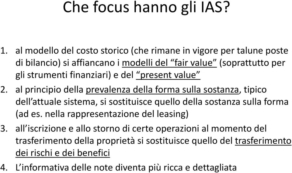 finanziari) e del present value 2.