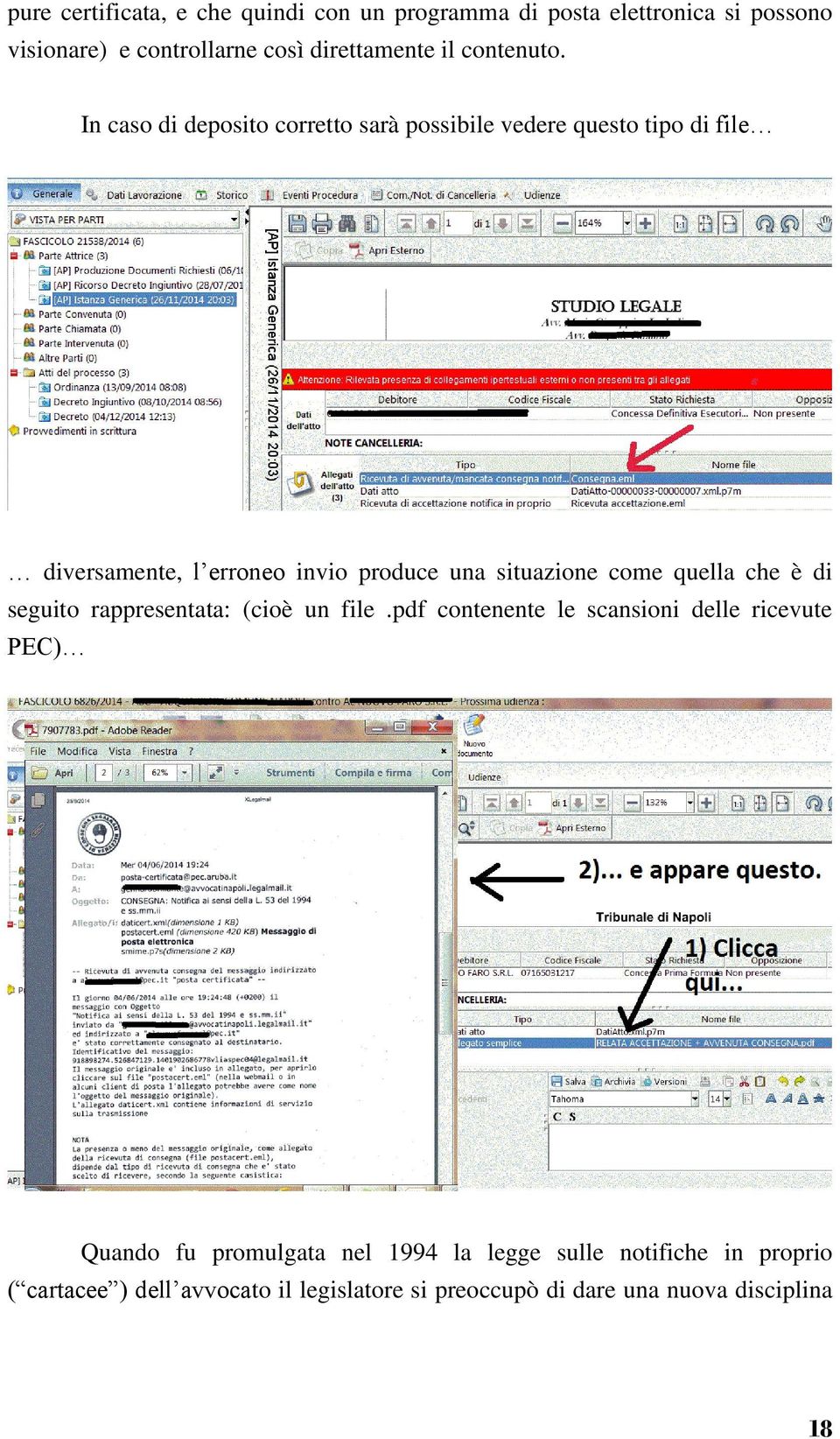 In caso di deposito corretto sarà possibile vedere questo tipo di file diversamente, l erroneo invio produce una situazione come