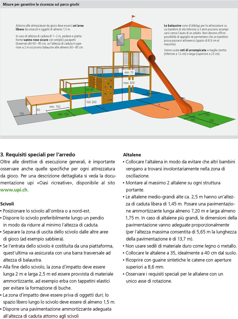 60 85 cm. Le balaustre sono d obbligo per le attrezza ture su cui bambini di età inferiore a 3 anni possono arrampicarsi senza l aiuto di un adulto.