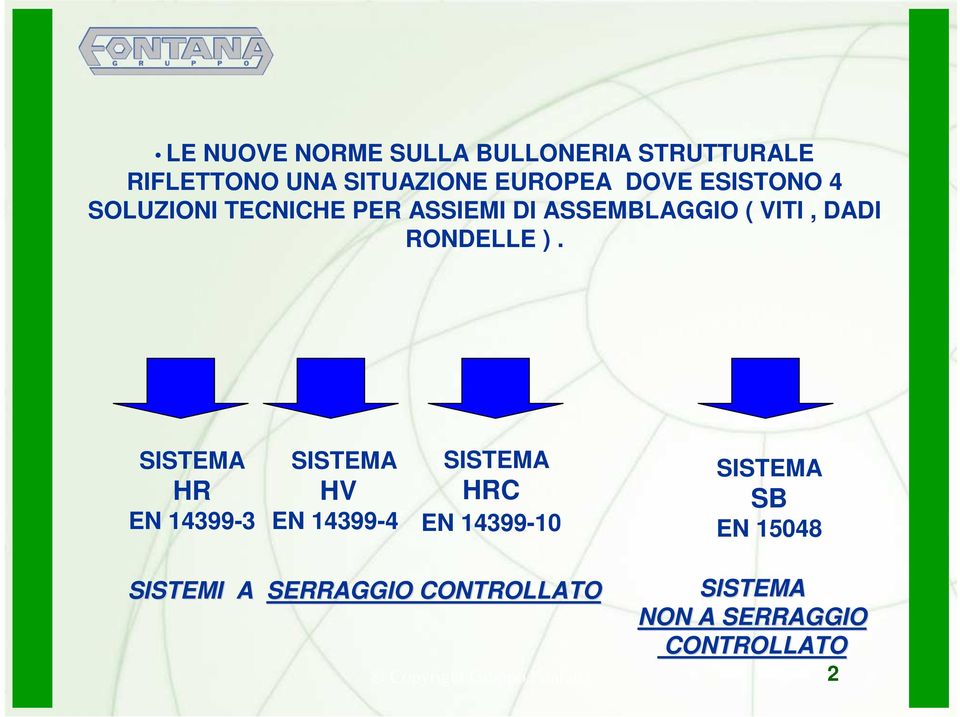 SISTEMA HR EN 14399-3 SISTEMA HV EN 14399-4 SISTEMA HRC EN 14399-10 SISTEMA SB EN 15048