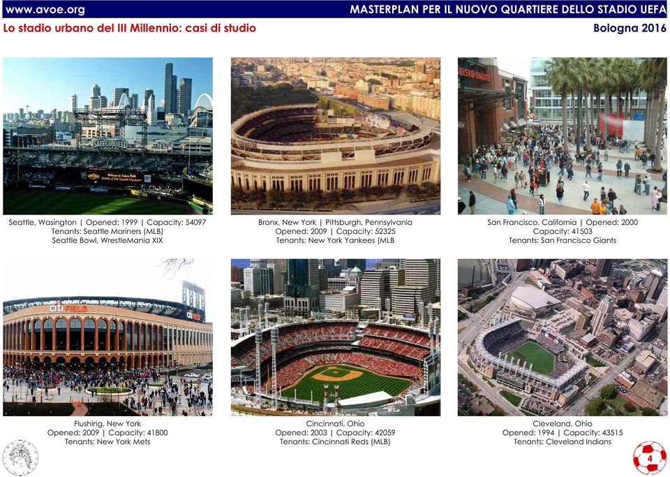 California Opened: 2000 Capacity: 41503 Tenants: San Francisco Giants Flushing, New York Opened: 2009 Capacity: 41800 Tenants: New York Mets