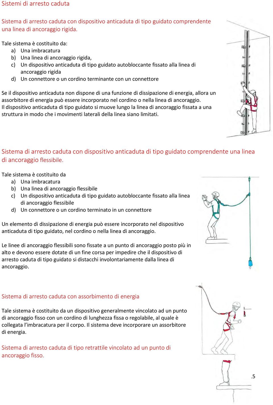 o un cordino terminante con un connettore Se il dispositivo anticaduta non dispone di una funzione di dissipazione di energia, allora un assorbitore di energia può essere incorporato nel cordino o