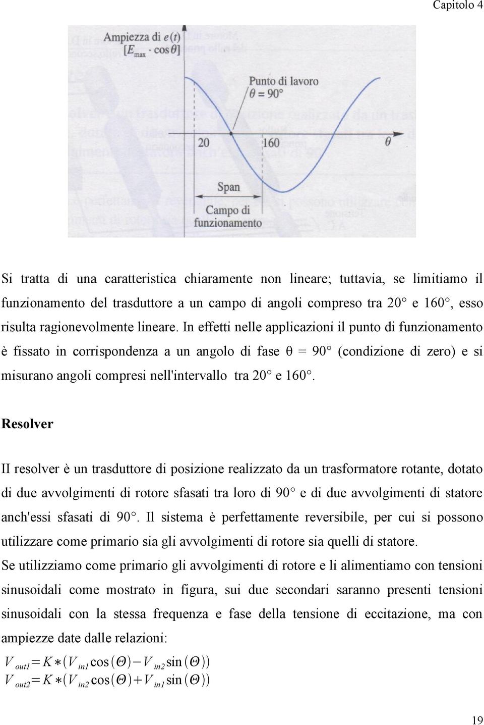 Resolver II resolver è un trasduttore di posizione realizzato da un trasformatore rotante, dotato di due avvolgimenti di rotore sfasati tra loro di 90 e di due avvolgimenti di statore anch'essi