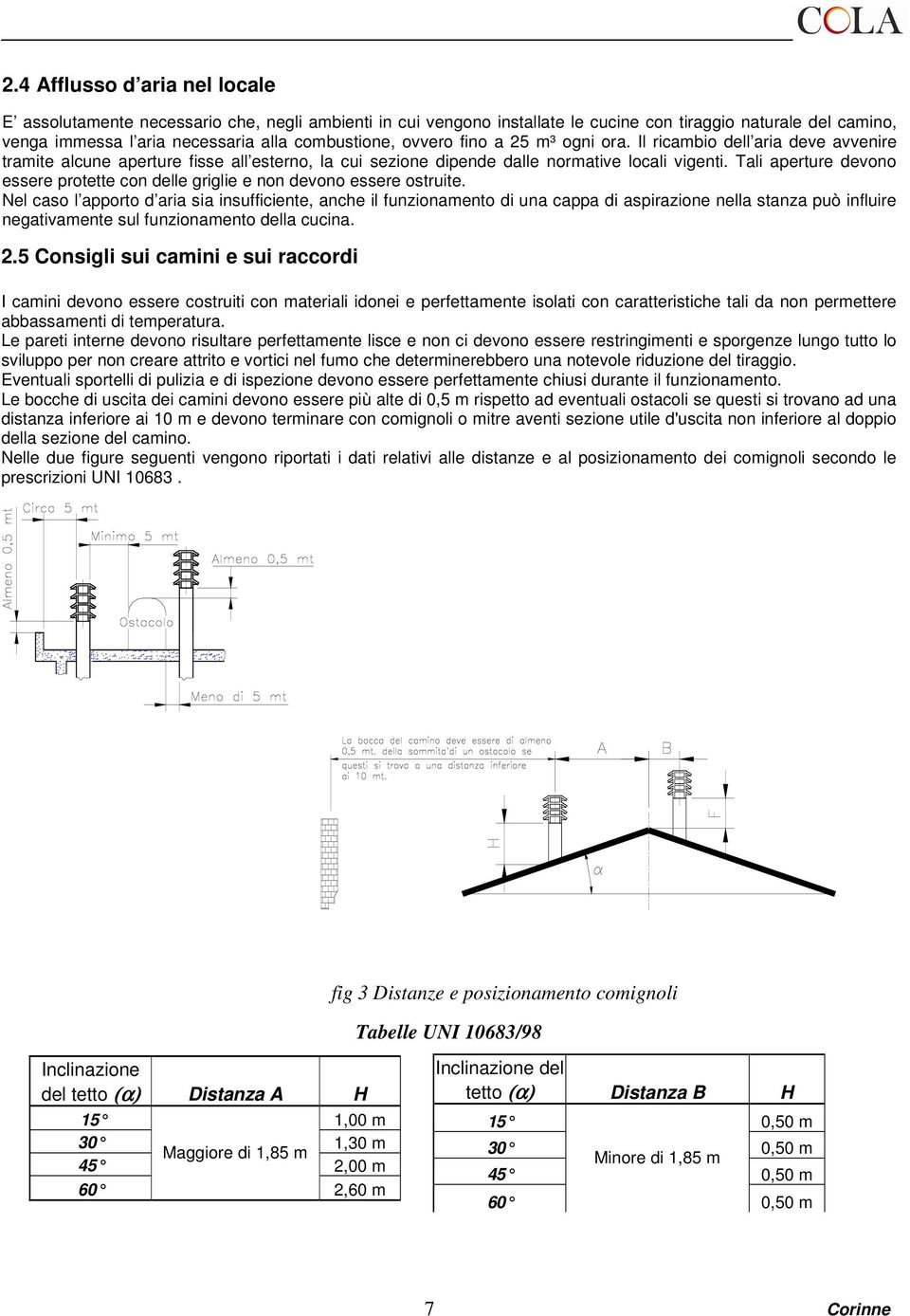 Tali aperture devono essere protette con delle griglie e non devono essere ostruite.