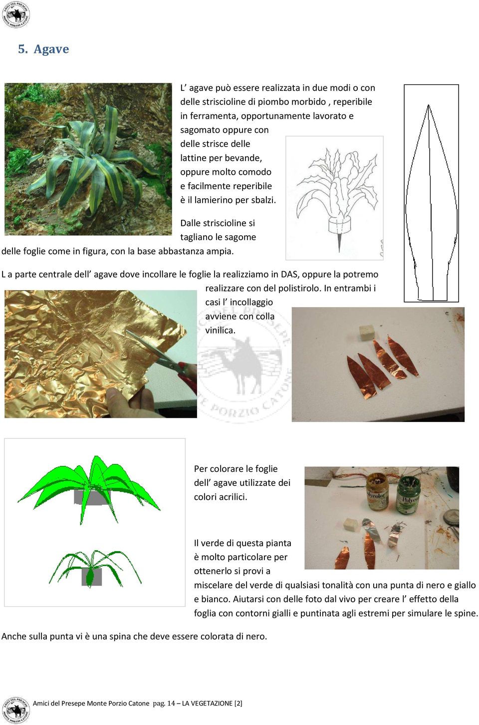 oppure molto comodo e facilmente reperibile è il lamierino per sbalzi. L a parte centrale dell agave dove incollare le foglie la realizziamo in DAS, oppure la potremo realizzare con del polistirolo.