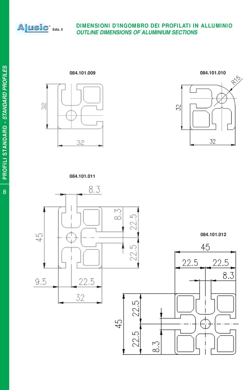 SECTIONS PROFILI STANDARD - STANDARD