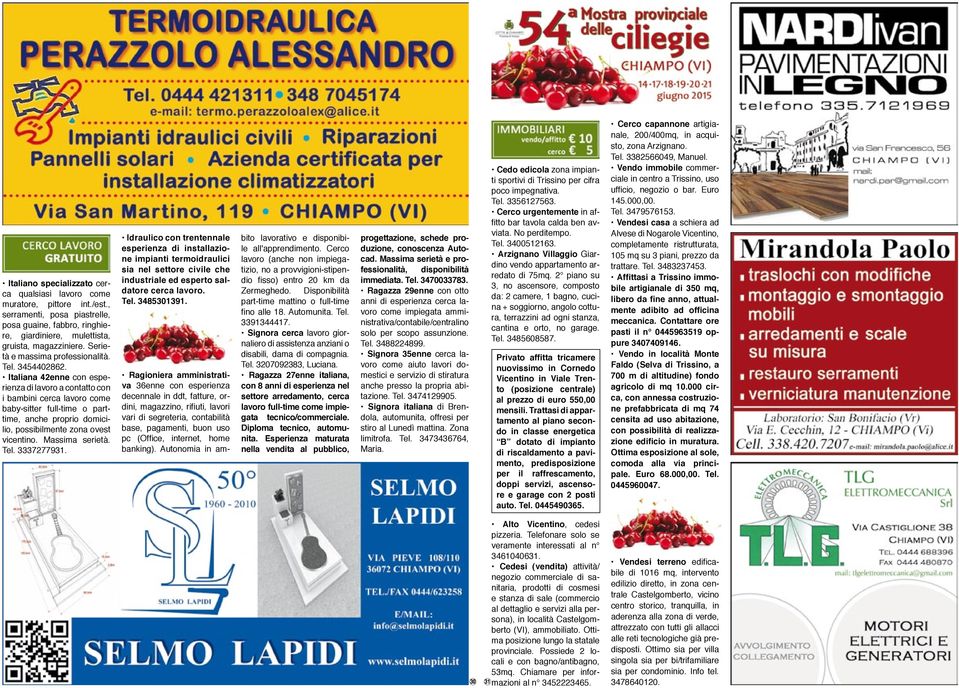 Italiana 42enne con esperienza di lavoro a contatto con i bambini cerca lavoro come baby-sitter full-time o parttime, anche proprio domicilio, possibilmente zona ovest vicentino. Massima serietà. Tel.