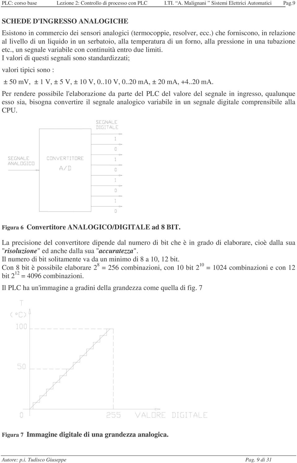 ) che forniscono, in relazione al livello di un liquido in un serbatoio, alla temperatura di un forno, alla pressione in una tubazione etc., un segnale variabile con continuità entro due limiti.