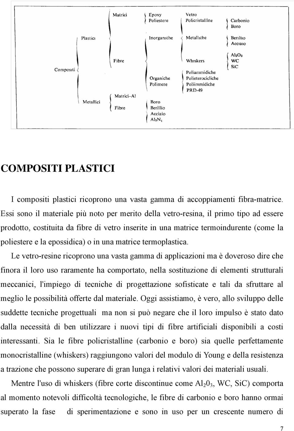 epossidica) o in una matrice termoplastica.