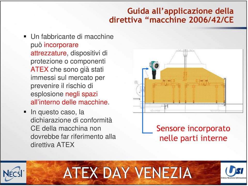 prevenire il rischio di esplosione negli spazi all interno delle macchine.