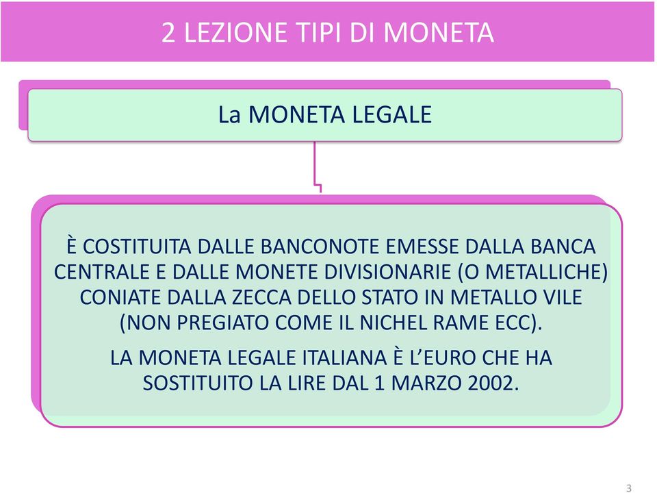 DELLO STATO IN METALLO VILE (NON PREGIATO COME IL NICHEL RAME ECC).