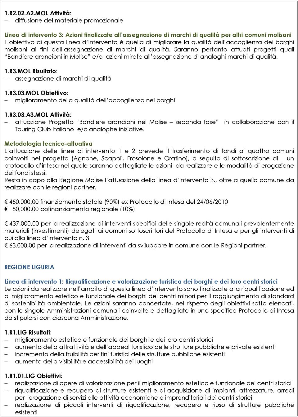 è quella di migliorare la qualità dell accoglienza dei borghi molisani ai fini dell assegnazione di marchi di qualità.