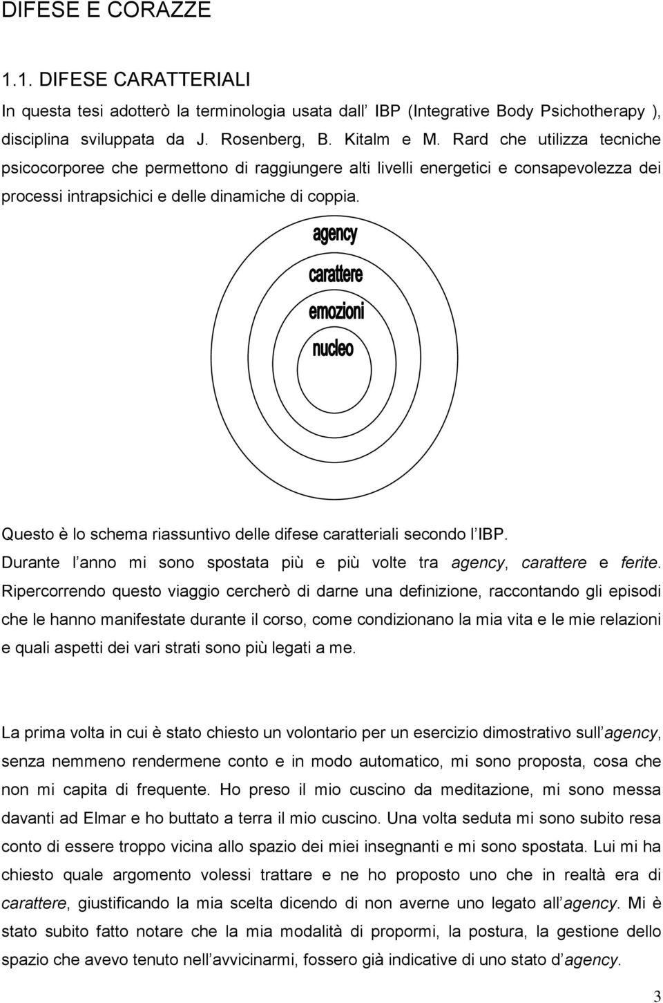 Questo è lo schema riassuntivo delle difese caratteriali secondo l IBP. Durante l anno mi sono spostata più e più volte tra agency, carattere e ferite.