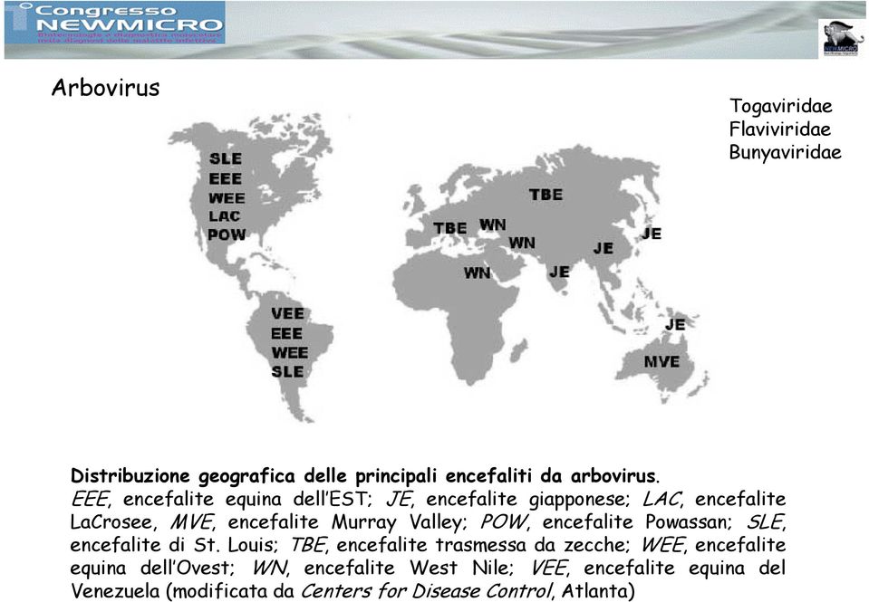 POW, encefalite Powassan; SLE, encefalite di St.