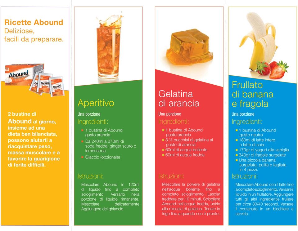 Aperitivo Da 240ml a 270ml di soda fredda, ginger scuro o lemonsoda Giaccio (opzionale) Gelatina di arancia 3 ½ cucchiai di gelatina al gusto di arancia 60ml di acqua bollente 60ml di acqua fredda