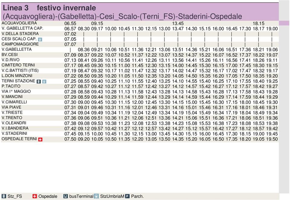 36 18.21 19.06 BV.CESI 07.09 08.37 09.22 10.07 10.52 11.37 12.22 13.07 13.52 14.37 15.22 16.07 16.52 17.37 18.22 19.07 V.D.RIVO 07.13 08.41 09.26 10.11 10.56 11.41 12.26 13.11 13.56 14.41 15.26 16.