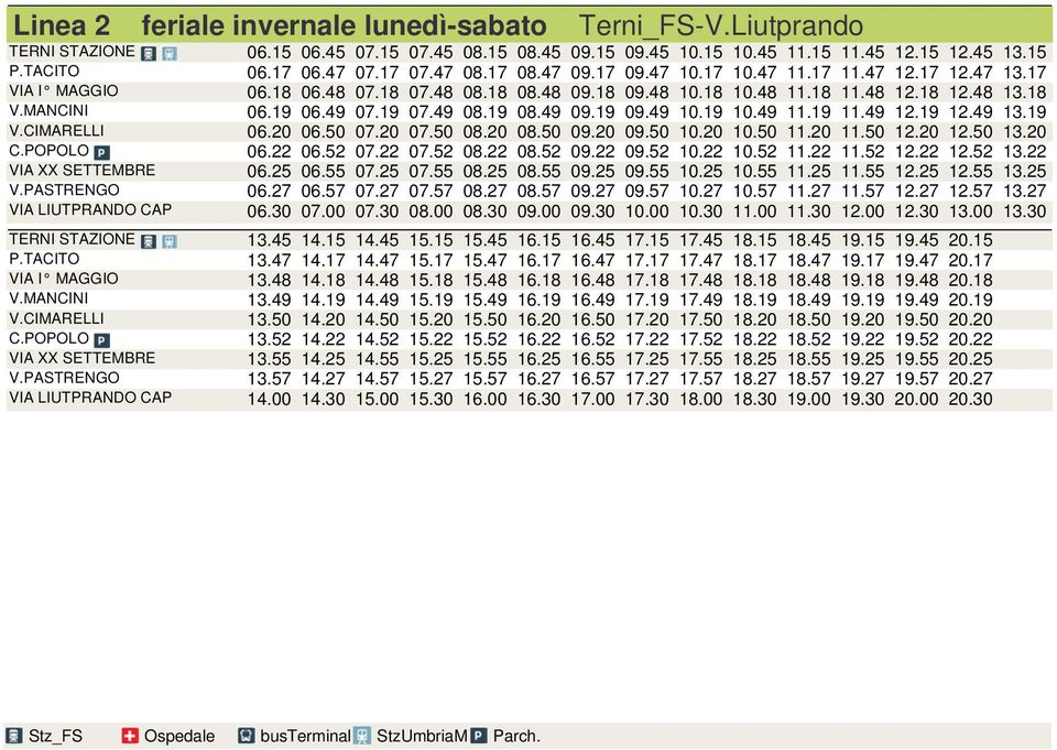 19 07.49 08.19 08.49 09.19 09.49 10.19 10.49 11.19 11.49 12.19 12.49 13.19 V.CIMARELLI 06.20 06.50 07.20 07.50 08.20 08.50 09.20 09.50 10.20 10.50 11.20 11.50 12.20 12.50 13.20 C.POPOLO 06.22 06.