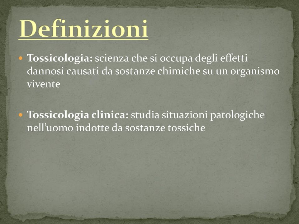 organismo vivente Tossicologia clinica: studia