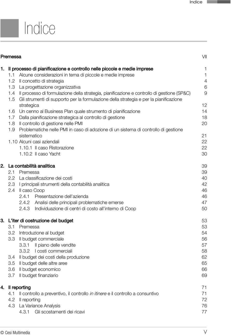 5 Gli strumenti di supporto per la formulazione della strategia e per la pianificazione strategica 1.6 Un cenno al Business Plan quale strumento di pianificazione 1.